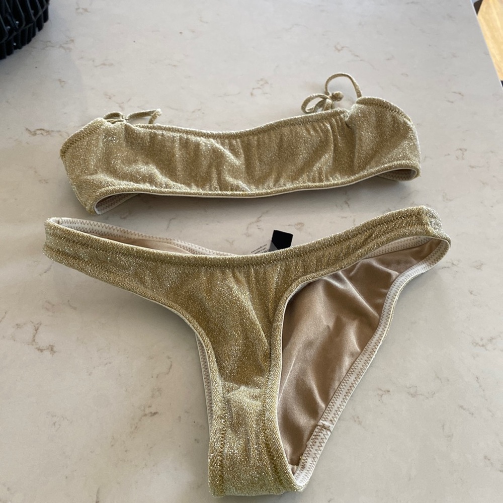 Gold triangl small bikini